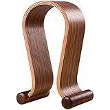 SAMDI Wooden Walnut Wood Omega Headphone Gaming Headset Display Stand Holder Hanger