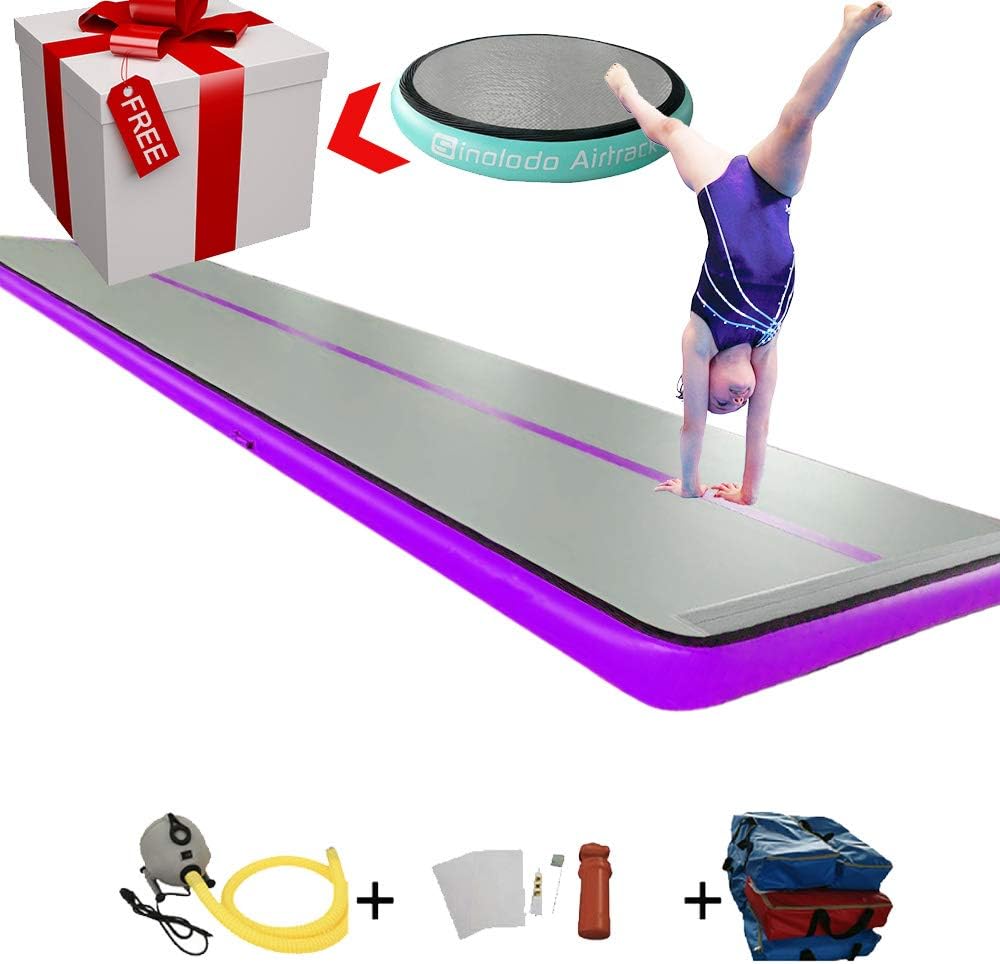Sinolodo Inflatable Air Track 8 inches Thick Gymnastics Tumbling Mats for Kit Inflatable Gym Air Mat Gymnastics Equipment