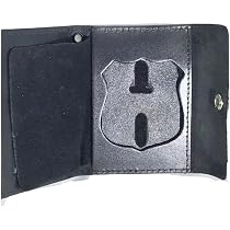 Porte-Plaque Badge Détective New York En Cuir Noir - Avec Clip Ceinture Et Cordon