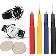 Watch Cleaning Tool, Rotekt 4Pcs Oil Pin Pen Dip + 1Pc Oiler Dish Tool Set Watch Repairing Accessory, Oiler Pen Needle and Oil Cup Applicator Watch Precision(01)