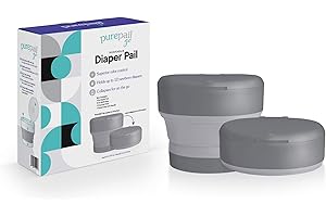 PurePail Go Portable Diaper Pail — Slate — Superior Odor Control with No Added Fragrance — Collapses for On-The-Go — Compact & Space-Saving