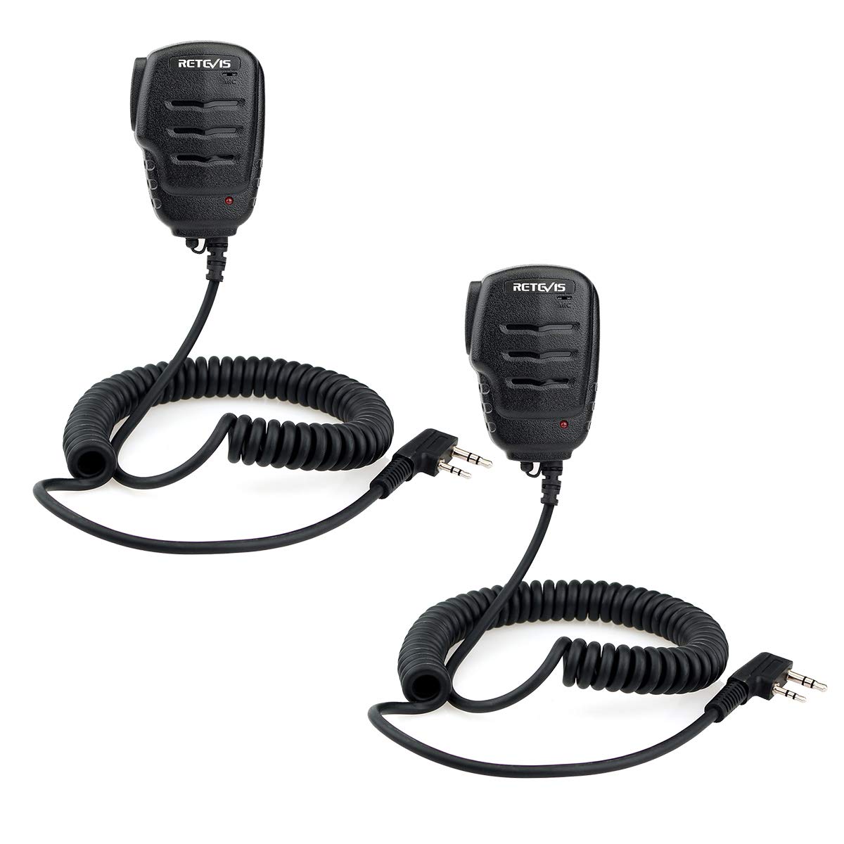 Retevis RS111 Walkie Talkies Handheld Speaker Microphone 2 Pin Compatible with eSynic UV-5R Baofeng UV-5R BF-888S BF-88E RT24 RT27 RT622 H777 Two Way Radio (2 pcs)