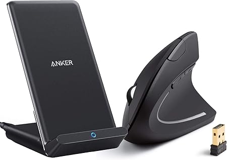 Amazon Com Anker Vertical Ergonomic Mouse Wireless Charger Powerwave Stand Bundle For Home Office Computers Accessories