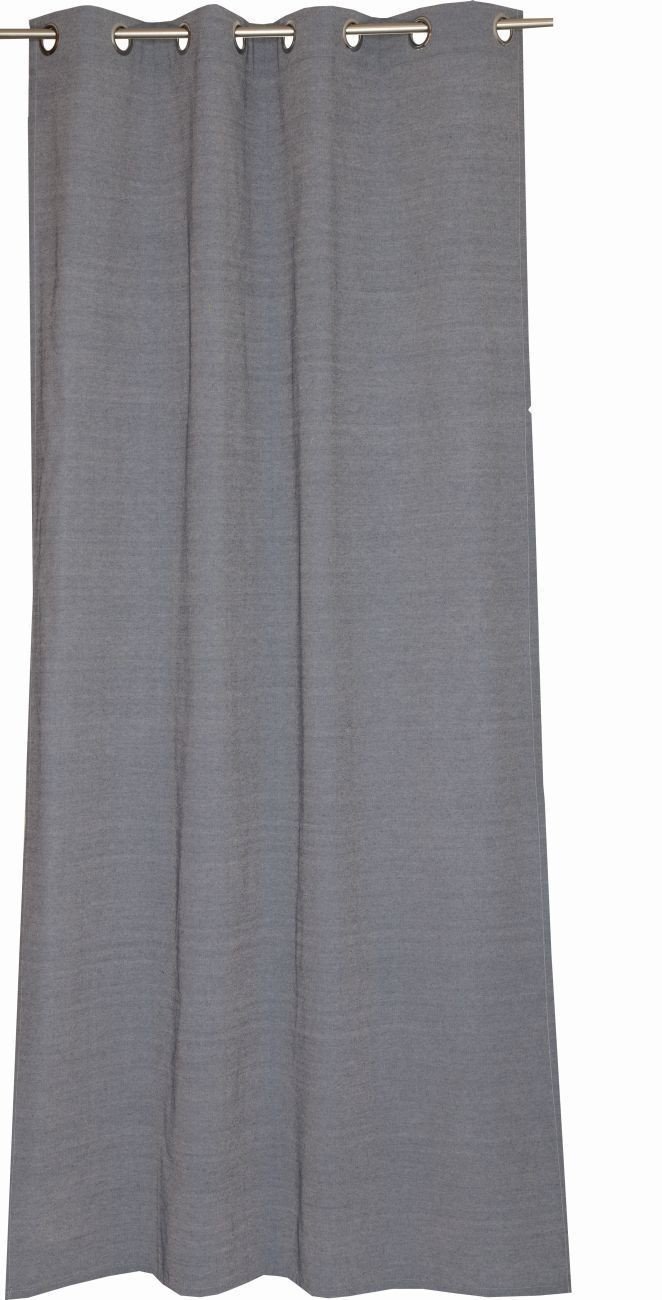 Schöner Wohnen Mono Eyelet Curtain, Cotton, Navy, 250 x 140 cm
