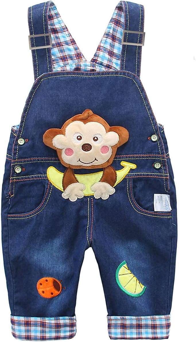 DEBAIJIA Baby Girls Overall Jeans Children Bib Denim Dungarees Bunny Butterfly