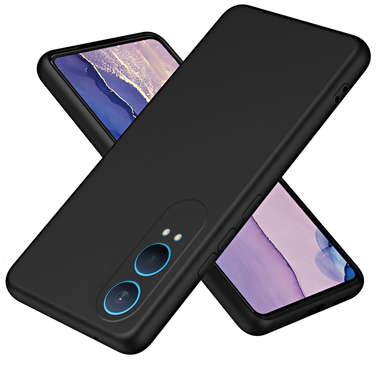 XINYEXIN Liquid Silicone Case for OnePlus Nord CE 4 Lite 5G with Microfiber Lining Flexible Ultra Slim Fit Thin Back Cover Shockproof Protective Phone Case - Black