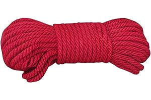 Fendawn Strive 100% Natural Red Jute Twine Christmas Decoration Hemp String Ropes, 1/4 Inch x 66 Feet