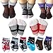 Kakalu Todder 6 Pairs Non Sikd Shoe Socks Infant Baby Boy Anti Slip Cotton Cozy Ankle Low Cut Footsocks Sneakers Crew Walker Socks with Grips for 12-24 Months