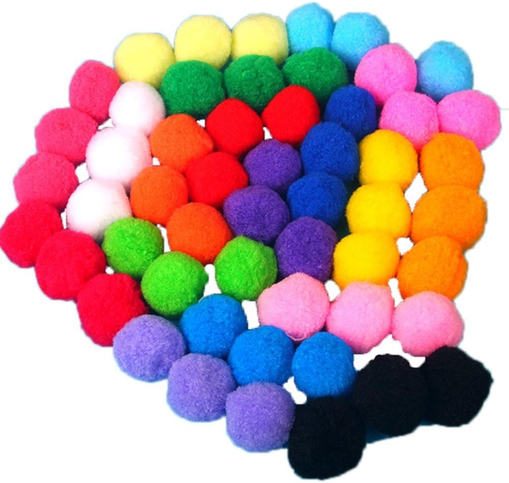 PET SHOW 20pcs/lot 1.5"/3.8cm Cat Toy Balls Soft Kitten Pompon Toys Indoor Cats Interactive Playing Quiet Ball Cats Favorite Toy Assorted 10 Colors : Kitchen & Dining