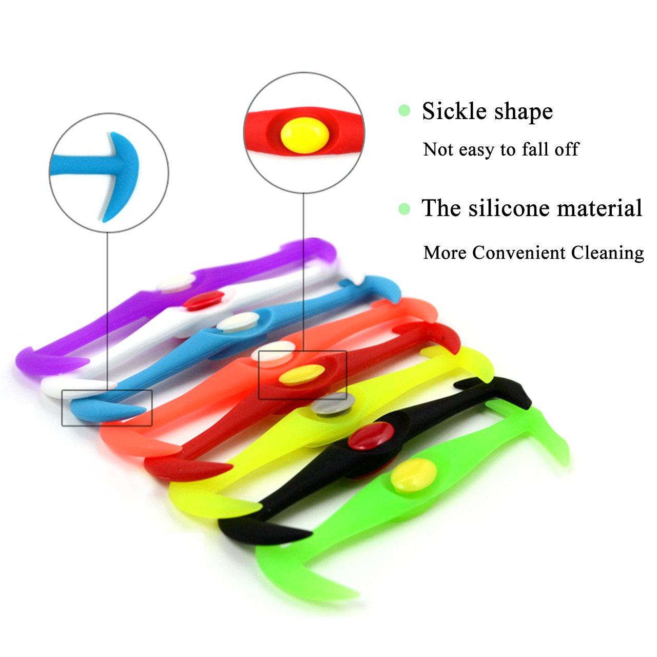 Faleto No Tie Flat Shoelaces, Men & Women Waterproof & Stretchy Silicone Tieless Shoe Laces For Athletic Dress Shoes, Hiking Boots Loose Shoelace Accidents Solid Black