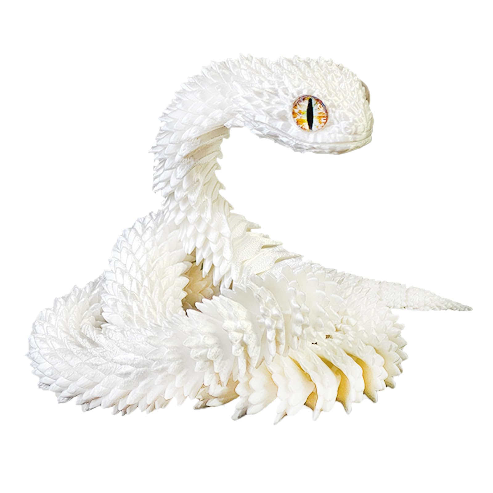 Large 3D Printed Snake (24 inch), Big 3D Printed Animals Toys – Flexible Articulated Snake Animal Fidget Toys for Home and Office Executive Desks Décor (White) — image 1