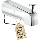 HammerHead Showers Solid Metal Tub Spout with Diverter, Slip On Bath Tub Spout for ½” Copper Pipe, Easy Install Bathtub Fauce