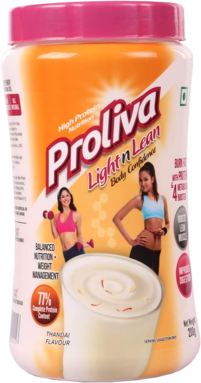 Proliva Light N Lean Protein Powder - 200 Grams (Thandai Flavor)