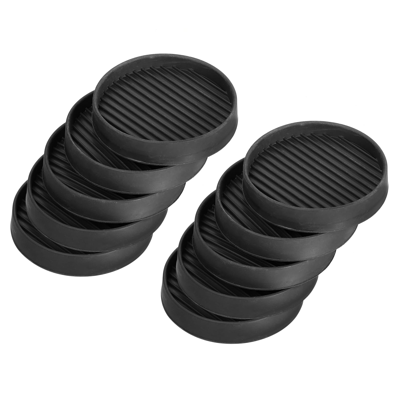 uxcell Chair Leg Floor Protectors,10Pcs 3" - Rubber Round Non-Slip Furniture Pads, Anti-Slip Furniture Pads for Hardwood Floors, Couch, Bed Stopper (Black)