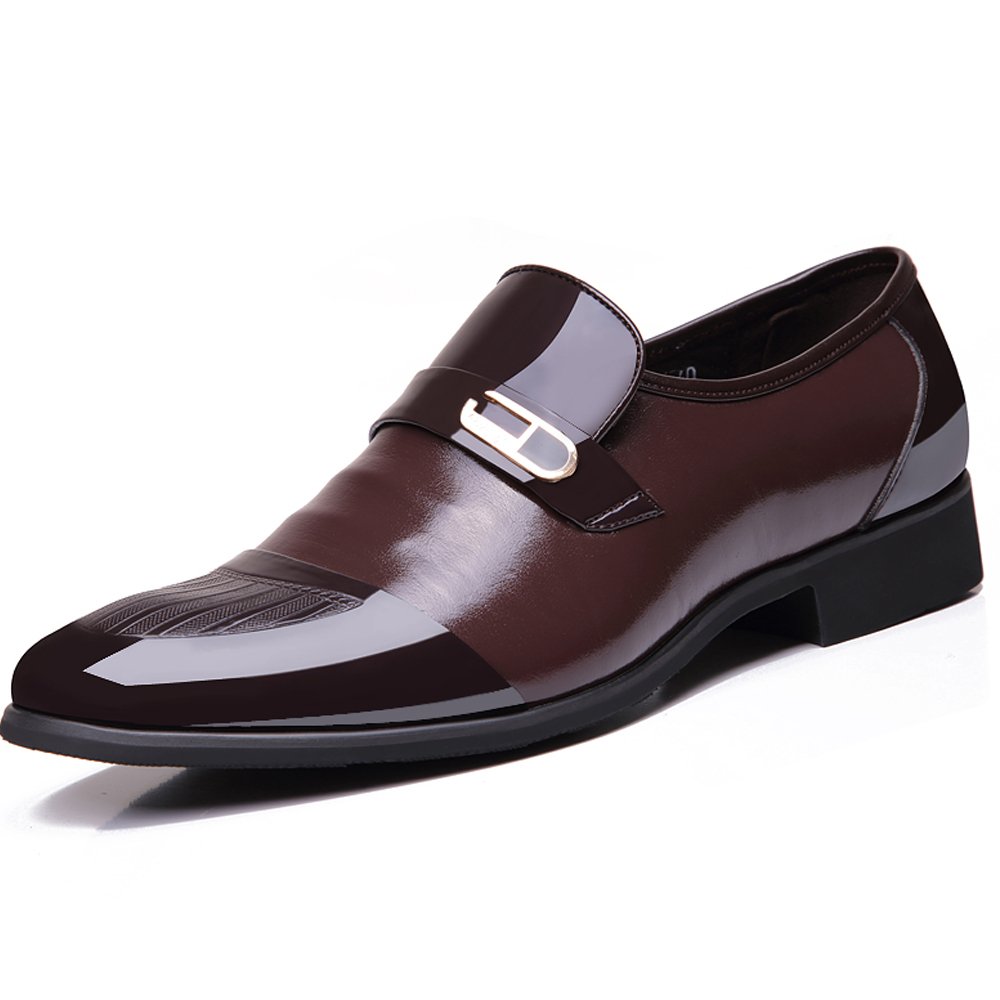 Ououvalley Mens Patent Leather Tuxedo Dress Shoes Lace Up  display picture 2