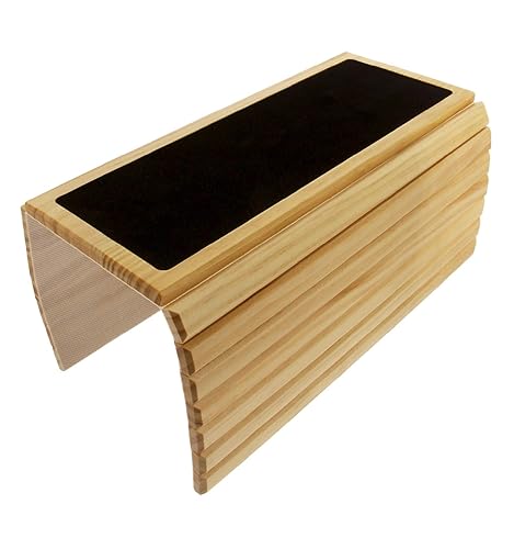 Etna Solid Wood Slat Arm Tray Table Flexible Tray Tables with