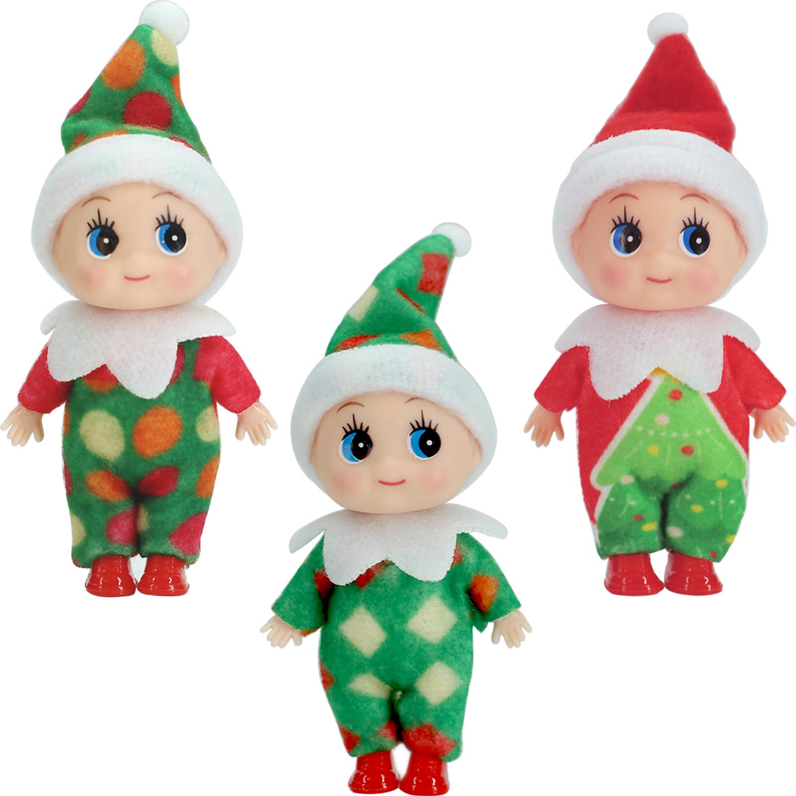 POPOYU 3 Pcs Tiny Elf Doll Elf Twins Tiny Christmas Dolls Christmas Novelty Gift Elfs Accessories for kids ChristmasGifts Cute Xmas Elfs Dolls for Girls and Boys Adults Xmas New Year Decorations