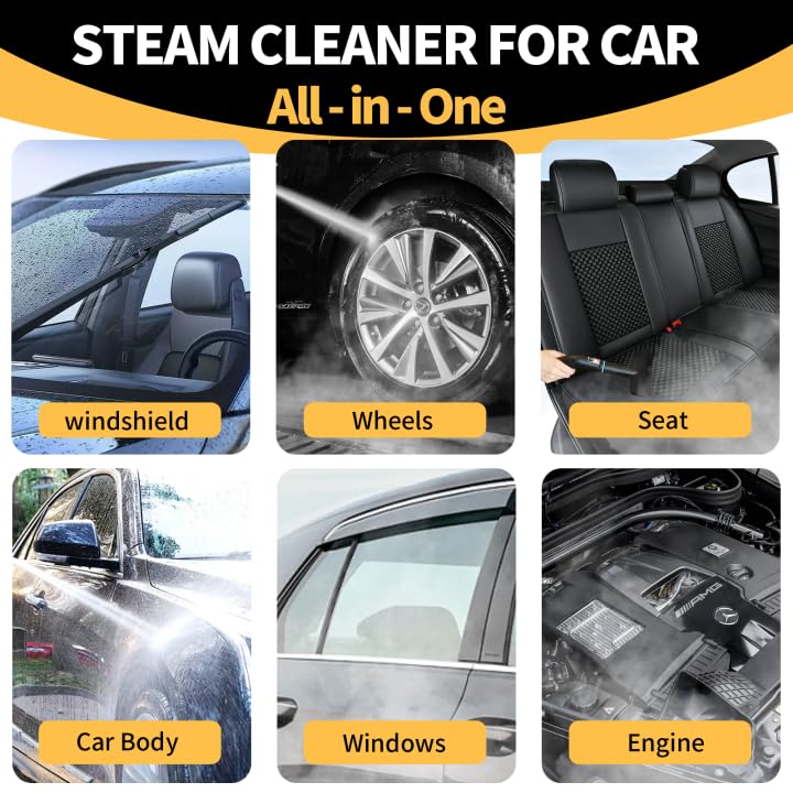Steam Cleaner, 6 Steam Levels, 42oz Tank & 11 Pieces Accessories, 1500W High-Temperature Steam Cleaner for Home, Handheld Steamer for cleaning Grout,Tile,Kitchen,Bathroom,Car