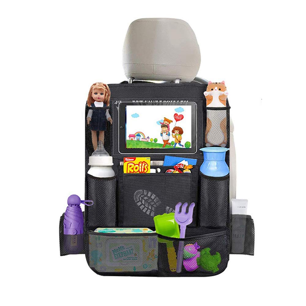 Cyleibe Backseat Car Organizer, Waterproof Car Organiser Back Seat with 10" Touch Screen Tablet Holder and 10 Storage Pockets for Kids, Tissue, Toys, Bottles, Travel Stuff