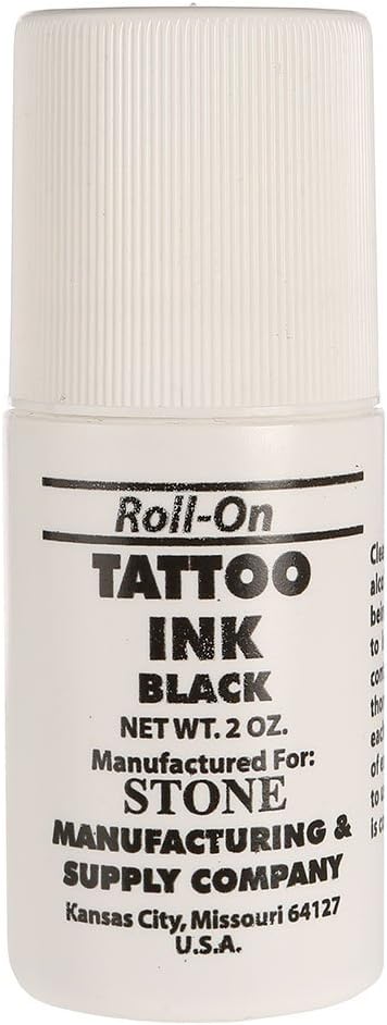 Stone Manufacturing Tattoo Ink Roll On Applicator Permanent Liquid Black 2oz