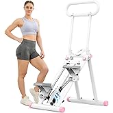 HXD-ERGO Stair Stepper for Home with Adjustable Handlebar for Full Body | 3 Height Handlebar, 300lbs Capacity, Smart LCD, Low-Noise, For Home Workout, Folding Stair Climber Cardio Exercise Machine