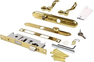 Larson Certified Storm Door Revere Mortise Brass Handle Set, Storm Door Handle Replacement with Keyed Deadbolt