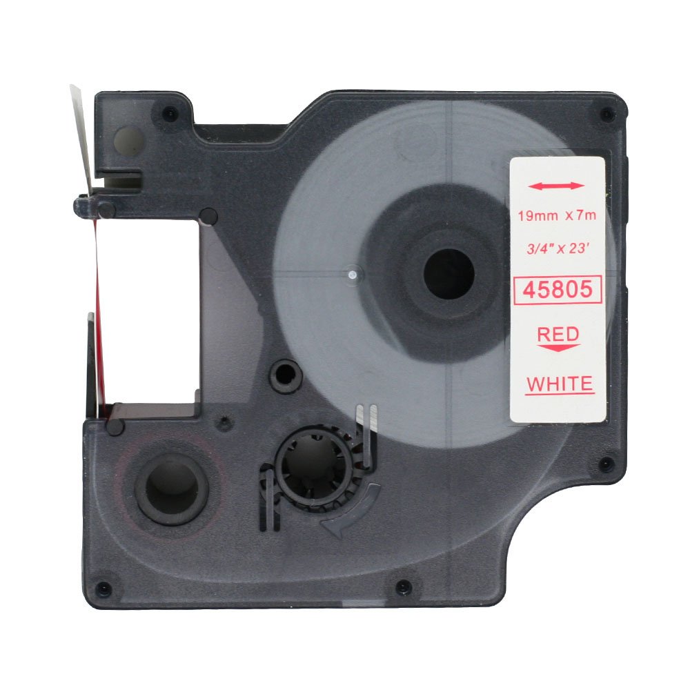 BROVACS 1 Pack Red on White Label Tape Compatible for DYMO D1 45805 19mm 3/4" OPA2305
