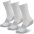 FOOTPLUS Hiking Copper Compression Socks,Unisex Cushioned Sole Arch Support Athletic Crew Running Socks