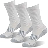 FOOTPLUS Hiking Copper Compression Socks,Unisex Cushioned Sole Arch Support Athletic Crew Running Socks