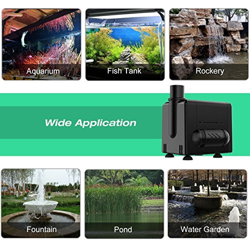 image for Homasy 120 GPH (450L/H, 6.5W) Submersible Pump, Water Pumps For Fish A