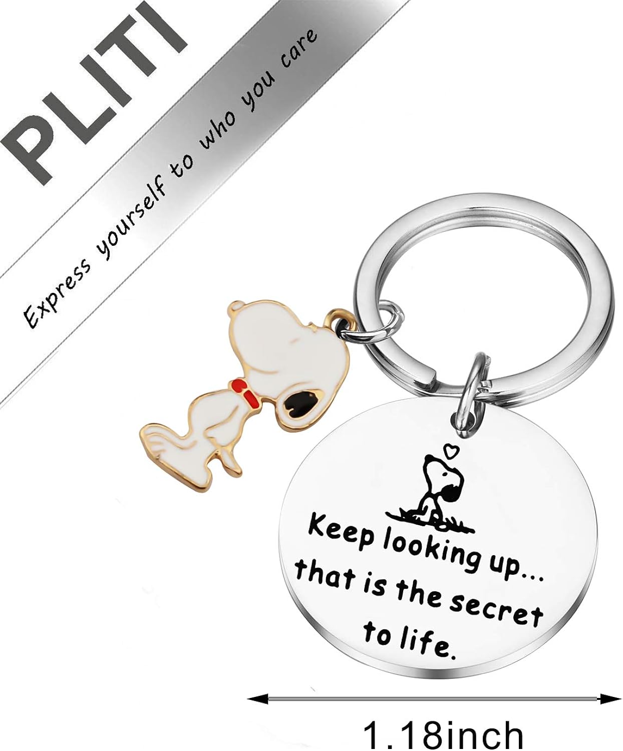 Pliti Snoopy Keychain Snoopy Fan Gift Snoopy Lover Jewelry Carton Keychain For Best Friend Bff Friendship Gifts Keep Looking Up Thats The Secret To Life Keychain Women Jewelry One Acleaning Com
