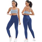 Seamless Workout Sets for Women 2 Piece Adjustable Strappy Sports Bra with High Waisted Butt Lifting Leggings Gym Sets