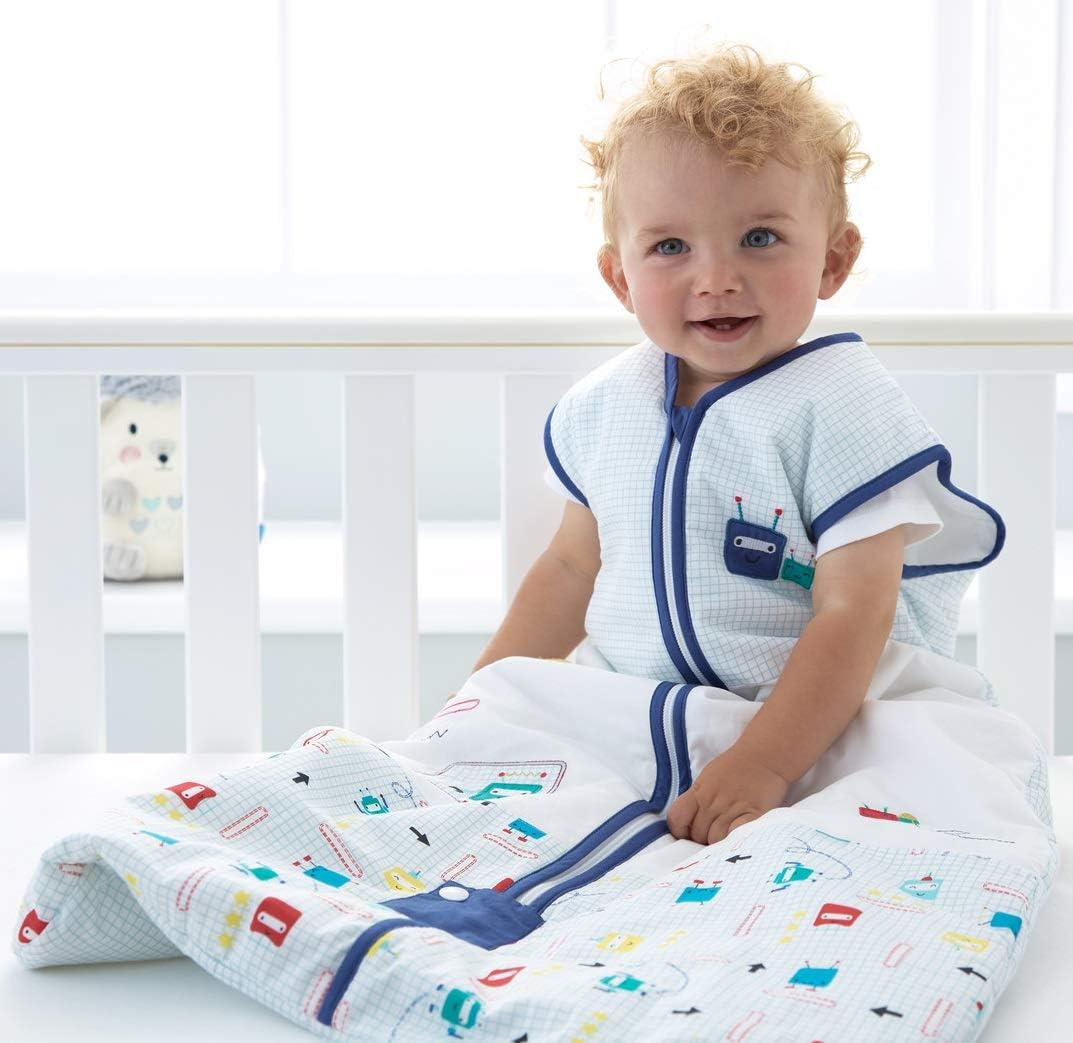 grobag Baby Sleeping Bag - 2.5 Tog Space Bugs Front Zip Design 100% Cotton Unisex Nursery Sleep Sack (6-18 Months) - Image 3