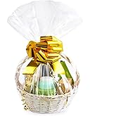 Morepack Large Cellophane Bags,24x30 Inch Cellophane Wrap for Gift Baskets,10Pcs Clear Basket Bags