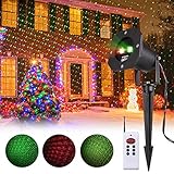 Christmas Projector Lights, GREEMPIRE Laser Christmas Lights Outdoor, Red and Green Decoration Projector Lights Lamp with RF Remote for Christmas Halloween Birthday Wedding Party