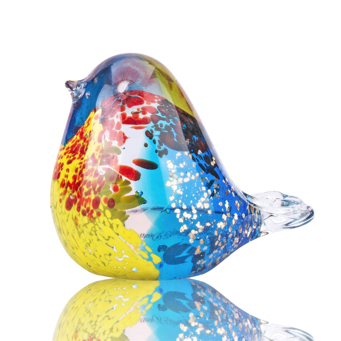 Photo 1 of QFkris Art Glass Bird Figurine Handmade Blown Glass Crystal Paper Weight Christmas Birthday Gift Home Table Ornament Decor (N004)