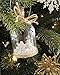 Hanging Glass Christmas Ornaments with Steel Handles, White and Silver (2.3 x 2.3 x 4 in, 3 Pack)