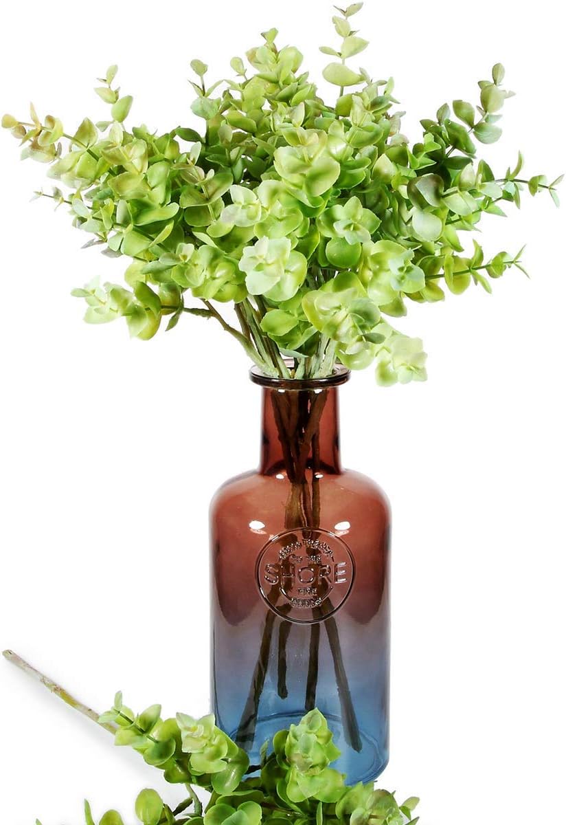 Artificial Boxwood,6 Pcs Farmhouse Greenery Stems Silver Dollar Fake Eucalyptus Leaf Spray Long Branches Artificial Plants in Green Flowers Filler for Farmhouse,Garden,Wedding,Office，Home Decor