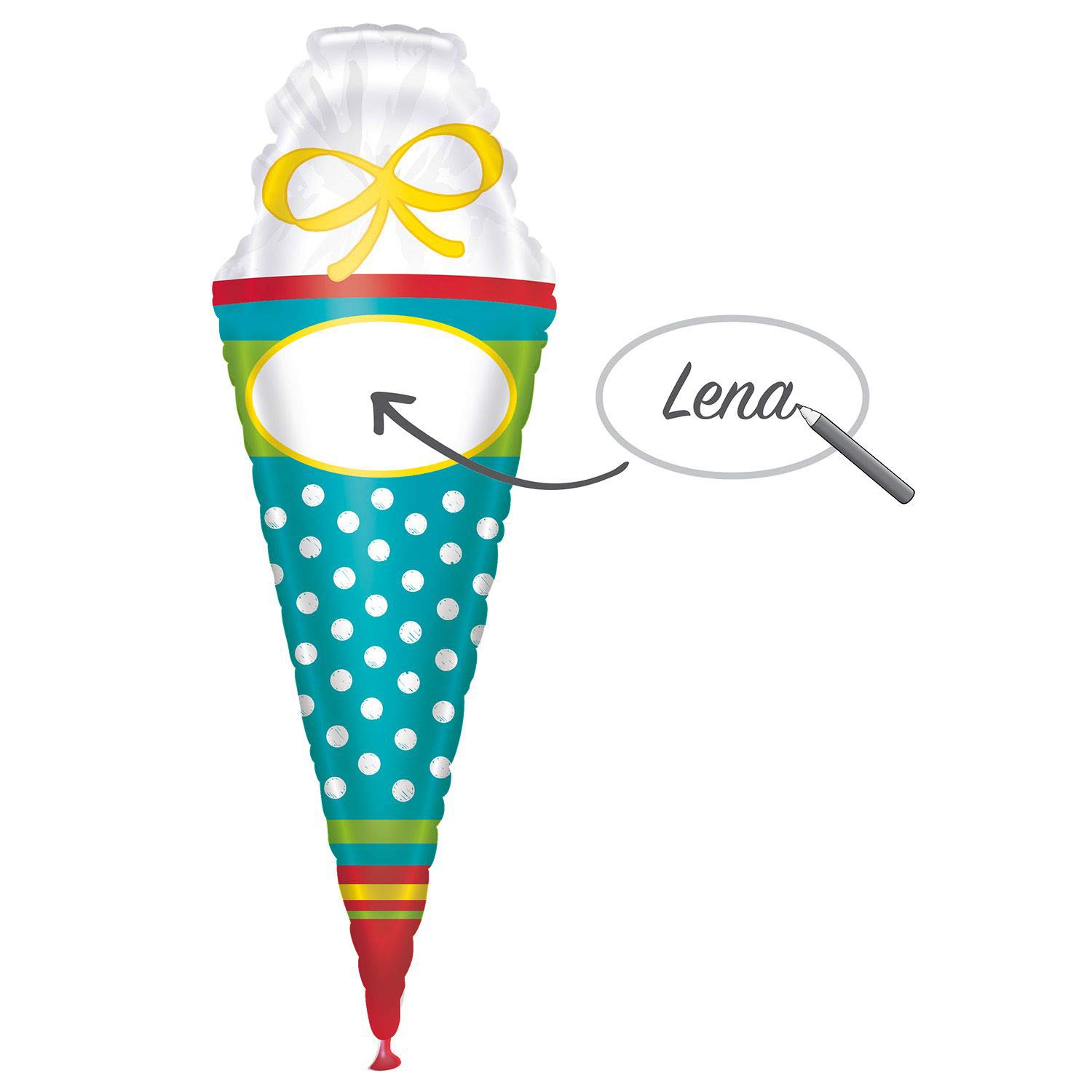 amscan 3959101 35 x 111cm SuperShape Personalised Foil Balloon, Multi-Colour