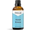 Ocean Breeze Fragrance Oil, ESSLUX Large Single Scented Oils 100 ml (3.3 oz), Fresh Sea Aromatherapy Essential Oils for Home for Diffuser, Massage, Soap, Candle Making Scents