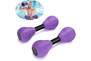 CARPERIPHER Aquatic Dumbells,2Pcs Foam Water Weights Aerobic Exercise Fitness Equipment Dumbbells, Pool Resistance Swimming Training for Adults/Kids/Men/Women Weight Loss, Beginner Swimming Training, Purple