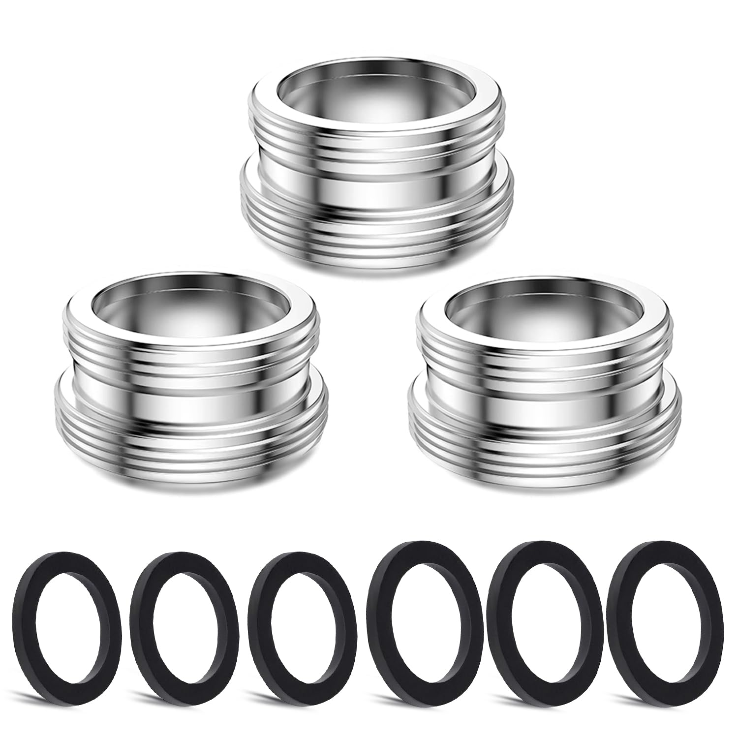 3 pcs Faucet Adapter Kit, CNYMANY Male M22mm to Male M24mm Kitchen Aerator Adapter Set Sink Faucet Adapter Connecting Garden Hose Water Filter Standard Hose via Diverter