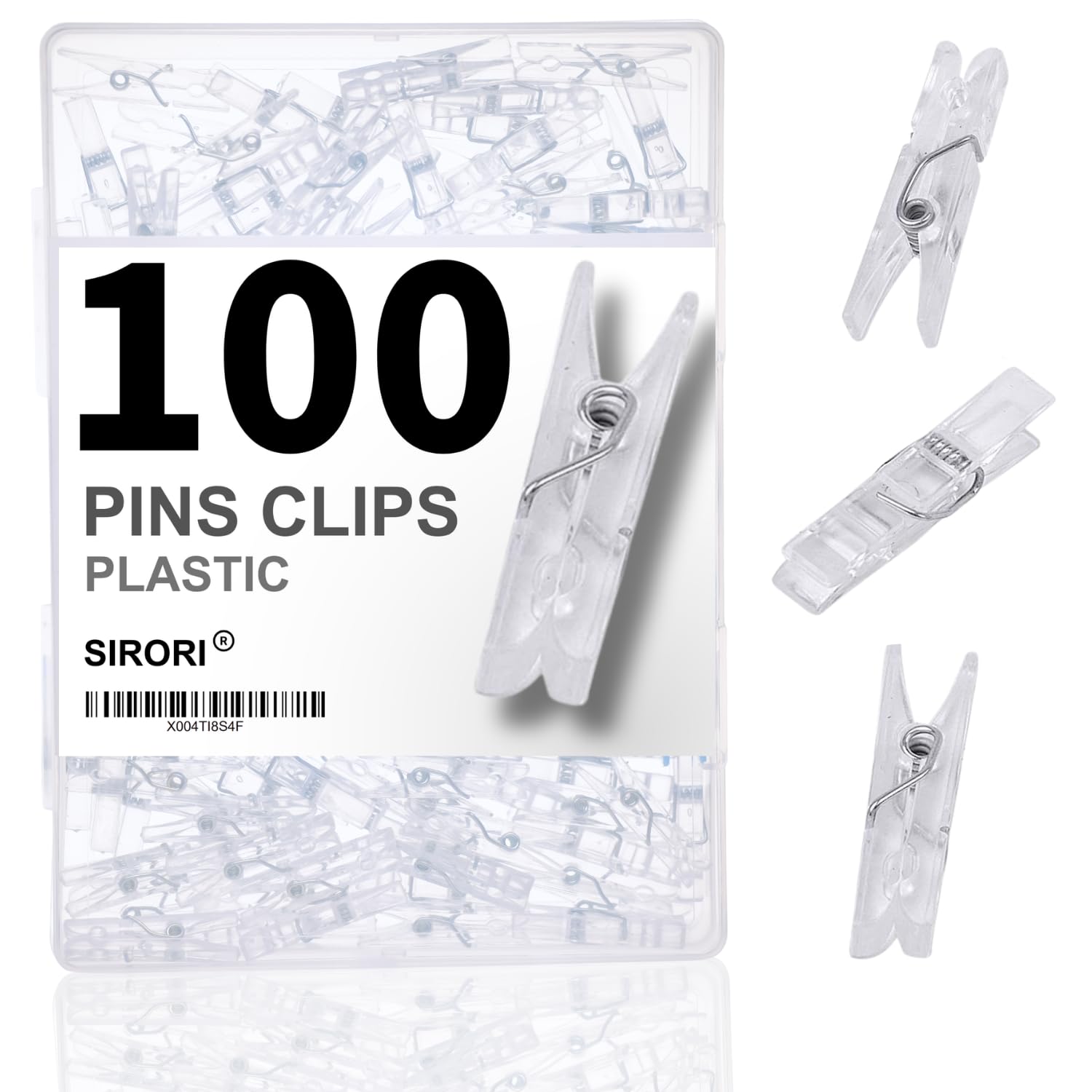 Photo 1 of 100PCS mini clothespins for Photos Clothes pins for Baby Shower Games and Decorations Plastic Pink Small Clothes pin for Girl (MINI Clear 100)