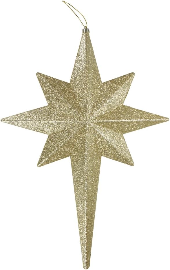 20" Champagne Gold Shatterproof Glittered Bethlehem Star