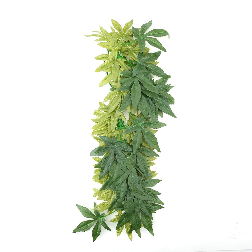 Garosa Artificial Plant Aquarium Fake Green Leaves Simulation for Fish Tank Reptile Terrarium Ornament 50cm Realistic Low Maintenance Decor