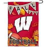 Wisconsin Badgers Fall Leaves Football Season Garden Yard Flag