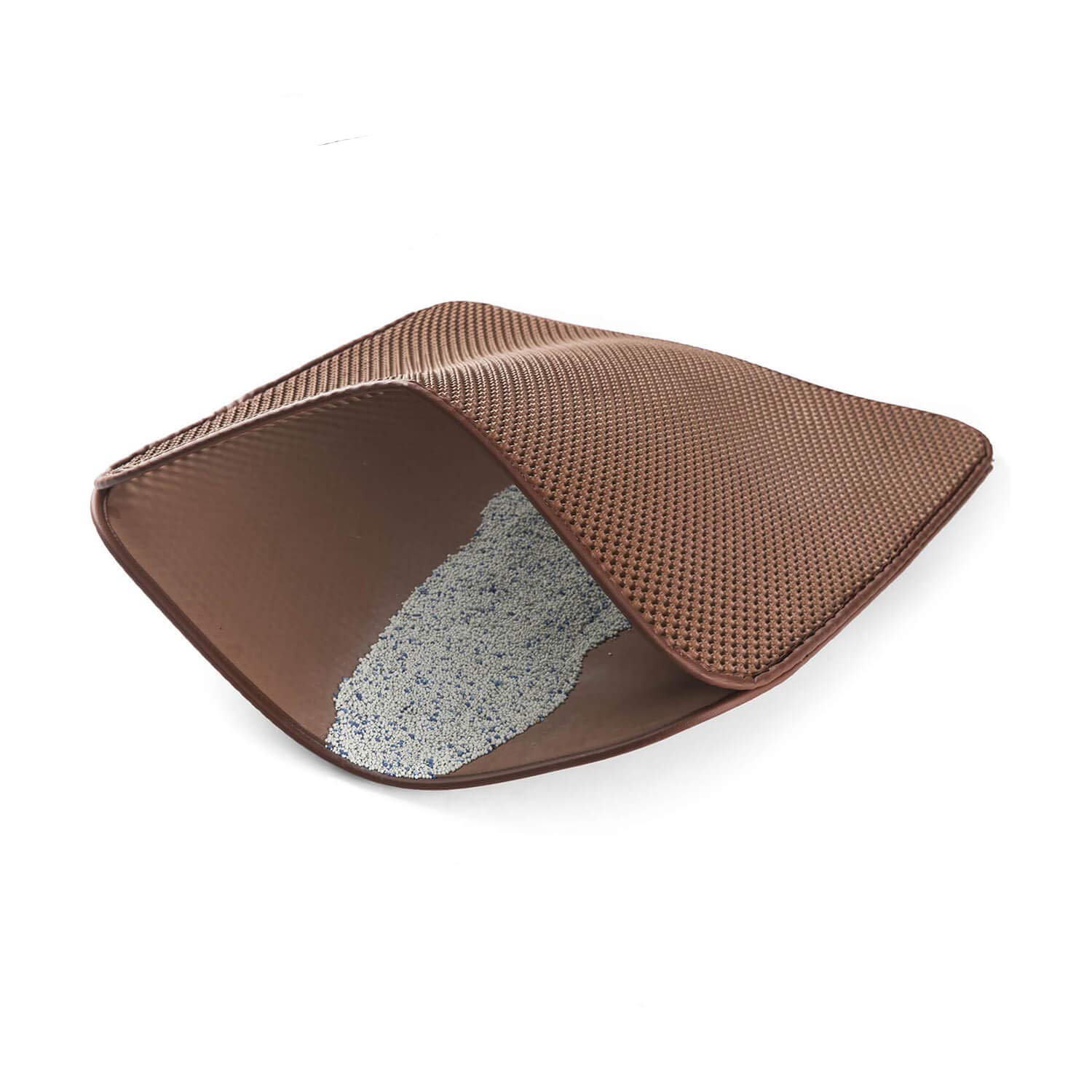 Photo 1 of WePet Cat Litter Mat, Kitty Litter Trapping Mat - Medium Size, Honeycomb Double Layer Mats, No Phthalate, Urine Waterproof, Easy Clean, Scatter Control, Catcher Litter Box Rug Carpet 24x15 Inch Brown