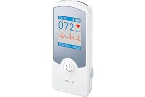 Beurer Cardio Companion EKG Monitor - 3-Lead Portable ECG Machine, Detects Irregular Heart Rhythms, Fast Results in 30 Seconds, Bluetooth with App, Rechargeable Battery, FSA/HSA Eligible, ME75