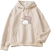 Women Kawaii Cartoon Cute Cat Graphic Casual Cotton Pullover Hoodies Sweatshirt