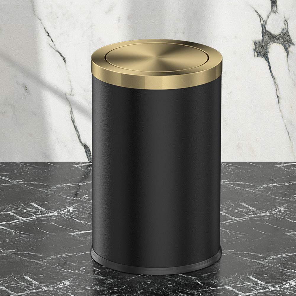 Stainless Steel Trash can, Bathroom Trash can with lid，Small Trash Can with Flipping Lid, 2.4gallon, Garbage cans for Kitchen，Living Room. Metallic Gold (ＢＬＡＣＫ): Industrial & Scientific